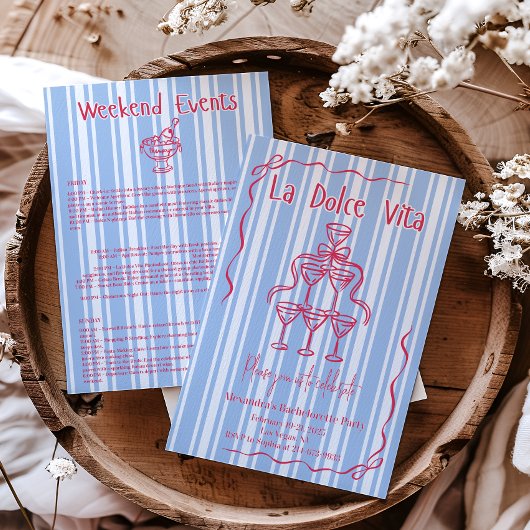 La Dolce Vita Bachelorette Weekendschema Kaart