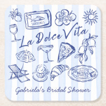 La dolce vita blauwe Italiaanse bruiloftsfeest cad
