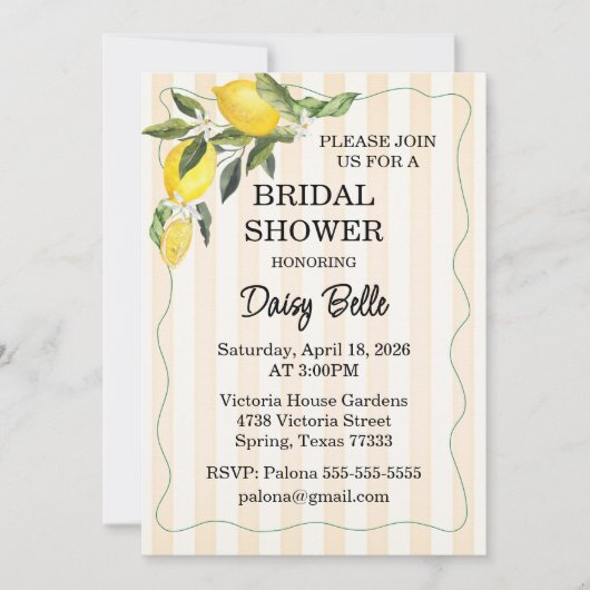 La Dolce Vita bruidsdouche uitnodiging (Voorkant)