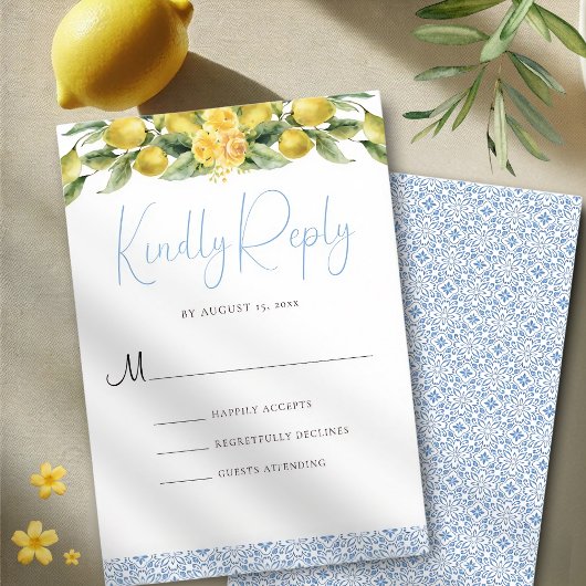 La Dolce Vita - Carte RSVP Mariage Méditerranéen