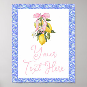 La Dolce Vita Citroen Baby Shower met roze strik Poster