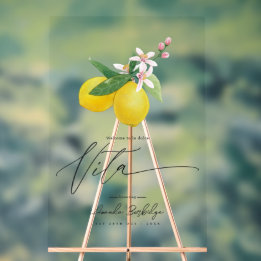 La Dolce Vita Citroen-Themed Transparante Welkom Acryl Bord