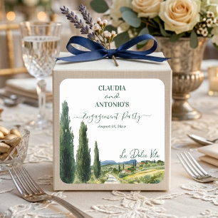 La Dolce Vita Elegant Verlovingsfeest Vierkante Sticker