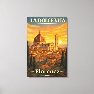La Dolce Vita Florence Vintage Reisposter Canvas Afdruk