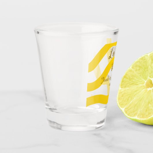 La Dolce Vita geel bruidspaar Naam datum glitter Shot Glas (Links)