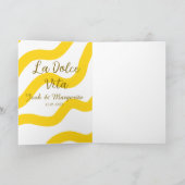 La Dolce Vita gele trouwkoppel Naam datum glit Kaart (Binnen)