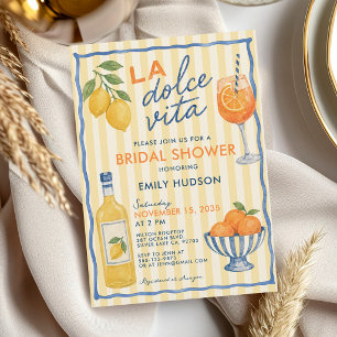 La Dolce Vita Invitation de Mariage Dessinée à la