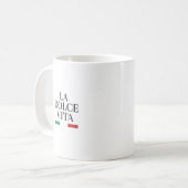 La Dolce Vita Italiaans koffie mok (Voorkant links)
