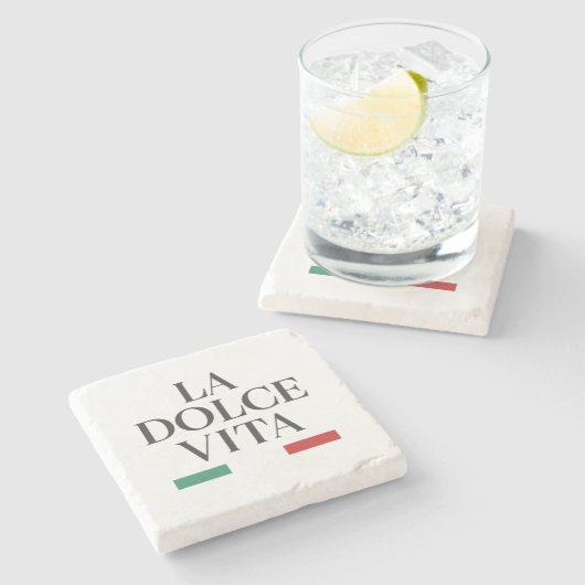 La Dolce Vita Italiaans stenen Onderzetter (Zijkant)