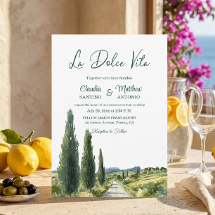 La Dolce Vita Italiaans Uitzicht Elegante Trouw Kaart