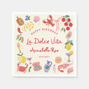 La Dolce Vita Italiaans Verjaardags Papier met Naa Servet