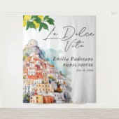 La Dolce Vita Italiaans Vrijgezellenfeest Achtergr Wandkleed (Voorkant)