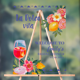 La Dolce Vita Italiaans Vrijgezellenfeest Welkom Acryl Bord