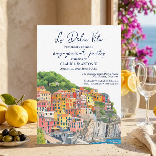 La Dolce Vita Italiaanse Rivièra Verloving Feest Kaart