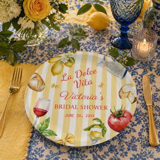 La Dolce Vita Italian Bridal Shower  Papieren Bordje