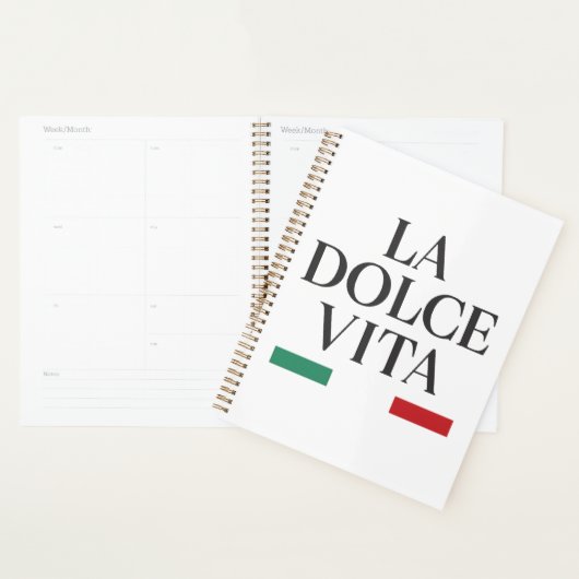 La Dolce Vita Italien Spiral Planner (Devant avec enveloppe)