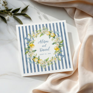 La Dolce Vita Lemon Bloemen Trouwpapier Servet