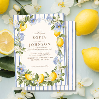 La Dolce Vita Lemon Citrus Italian summer Wedding Kaart
