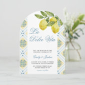 La Dolce Vita Lemon Italiaanse bruiloft boog Kaart (Staand voorkant)