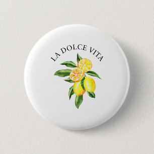 La Dolce Vita Lemon Italiaanse zomer Limoncello Am Ronde Button 5,7 Cm