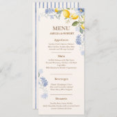 La Dolce Vita Lemon italian citrus wedding Menu (Voorkant / Achterkant)