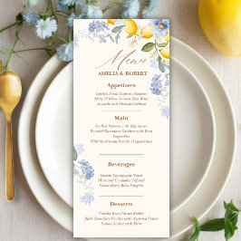 La Dolce Vita Lemon italian citrus wedding Menu