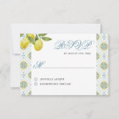 La Dolce Vita Lemon thema bruiloft RSVP Kaartje (Voorkant)