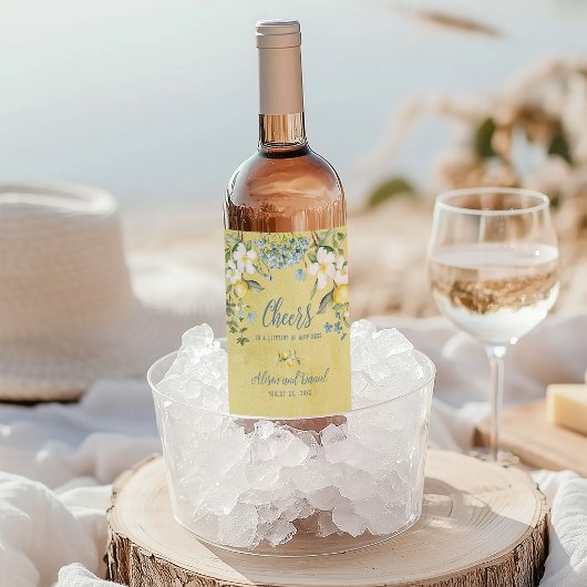 La Dolce Vita Lemon Wedding Wine Bottle Label Wijn Etiket