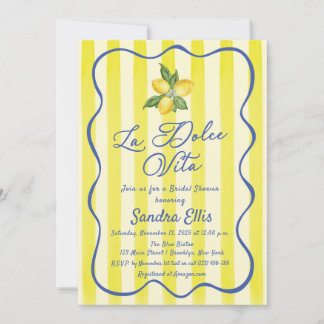 La Dolce Vita Lemons Italian Bridal Shower Kaart
