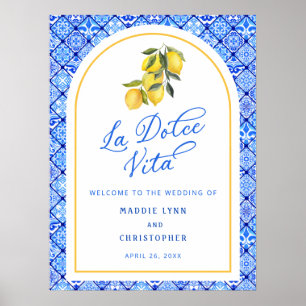 La Dolce Vita Mediterraan Huwelijk Welkom Poster