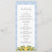 La Dolce Vita - Mediterraan huwelijksprogramma Programma (Achterkant)