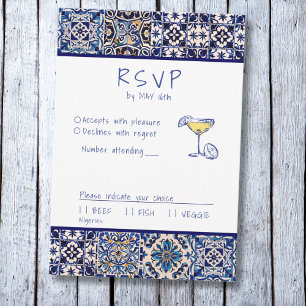 La Dolce Vita Mediterraan Italiaans blauw tegel RSVP Kaartje