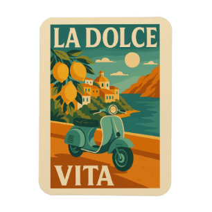 La Dolce Vita – Retro Italiaanse Kust Reis Magneet