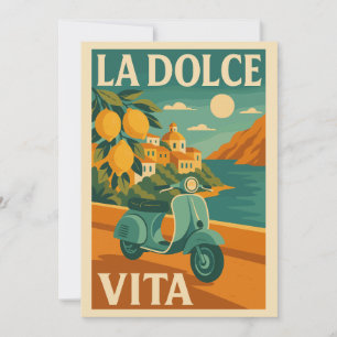 La Dolce Vita – Retro Italiaanse kustreizen Feestdagenkaart