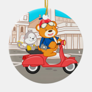 La Dolce Vita Romana - Nano-Beer & Junior-aap Keramisch Ornament