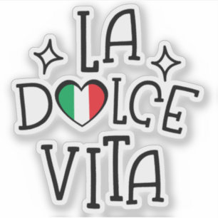 La Dolce Vita Schattig Italiaans Vlag Hart Sticker
