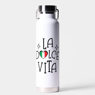 La Dolce Vita Schattig Italiaans Vlag Hart Waterfles