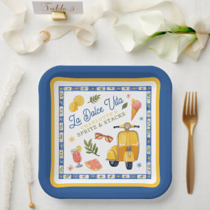 La Dolce Vita Spritz & Stacks Mahjong Feestje Papieren Bordje