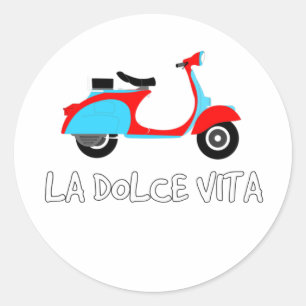 La Dolce Vita , The Sweet Life, Scooter Sticker