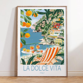 La Dolce Vita Travel Poster, Italië Wall Decor, LA Poster