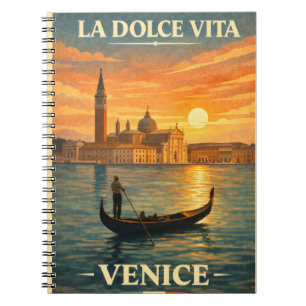 La Dolce Vita - Venetië Reisposter Oude Stijl Notitieboek