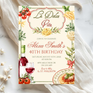 La Dolce Vita Wijn & Pasta Volwassen Verjaardag Kaart