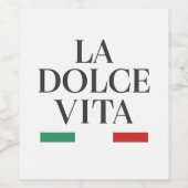 La Dolce Vita Wijnflesetiket Wijn Etiket (Enkel label)