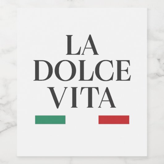 La Dolce Vita Wijnflesetiket Wijn Etiket (Enkel label)