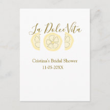 La Dolce Vita yellow lemon bridal shower pastel bo