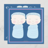 La double la joie !  Invitation jumelle de douche (Devant / Derrière)