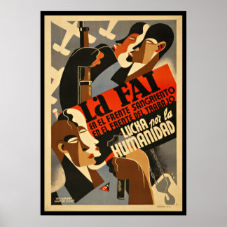 LA FAI - Affiche de propagande de la guerre civile