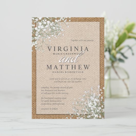 LA FAIRE-PART DE MARIAGE DE BÉBÉ RUSTIQUE (Debout devant)