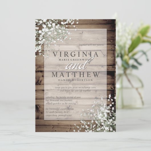 LA FAIRE-PART DE MARIAGE DE BÉBÉ RUSTIQUE (Debout devant)