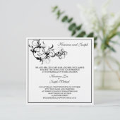 La Faire-part de mariage florissante noire et blan (Debout devant)